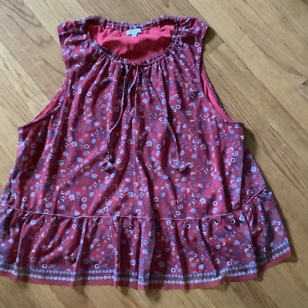 Max Studio Red Floral Blouse